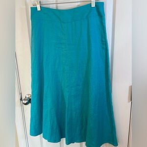 Talbots Teal A-Line Women's Linen Skirt by. 
NWT
